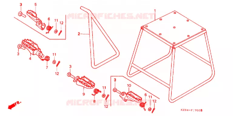REPOSE PIED Honda MOTO 250 CR 1991  CR250RM