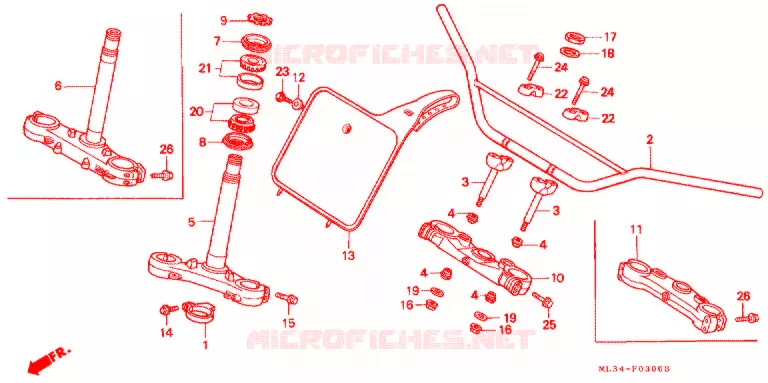GUIDON ('90-'94) Honda MOTO 500 CR 1990  CR500RL