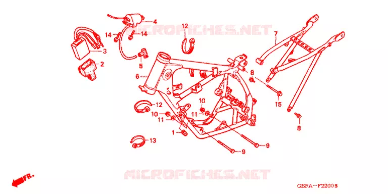 CADRE Honda MOTO 80 CR 2001  CR80RB1