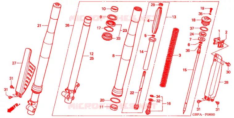 FOURCHE Honda MOTO 80 CR 2002  CR80RB2