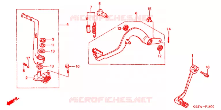 PEDALE Honda MOTO 80 CR 2002  CR80RB2