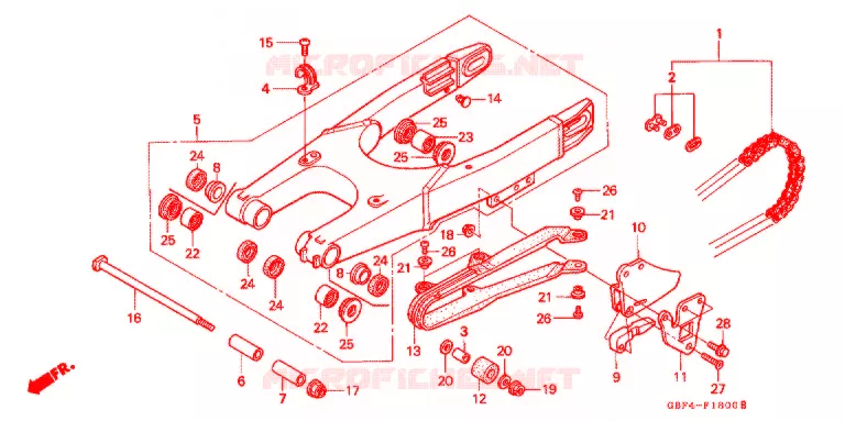 BRAS OSCILLANT Honda MOTO 80 CR 1999  CR80RBX