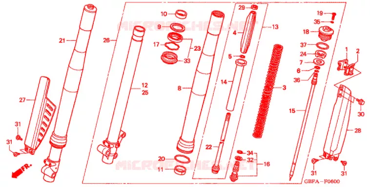 FOURCHE Honda MOTO 80 CR 2000  CR80RBY