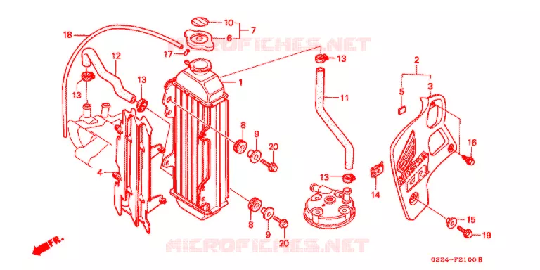 RADIATEUR Honda MOTO 80 CR 1990  CR80RL