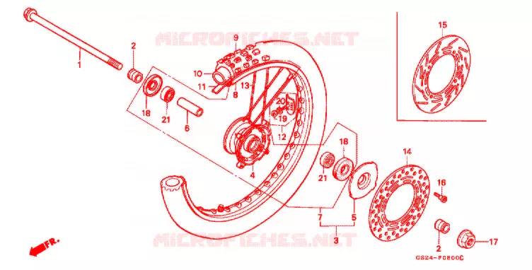 ROUE AVANT Honda MOTO 80 CR 1990  CR80RL