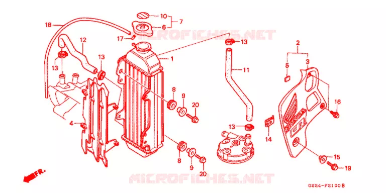 RADIATEUR Honda MOTO 80 CR 1991  CR80RM