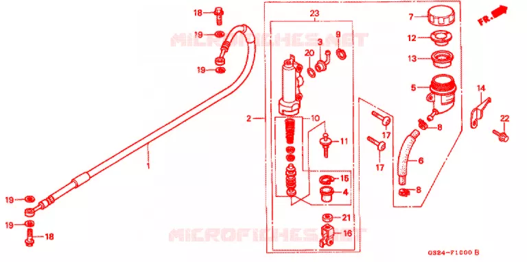 MAITRE-CYLINDRE DE FREIN ARRIERE Honda MOTO 80 CR 1995  CR80RS