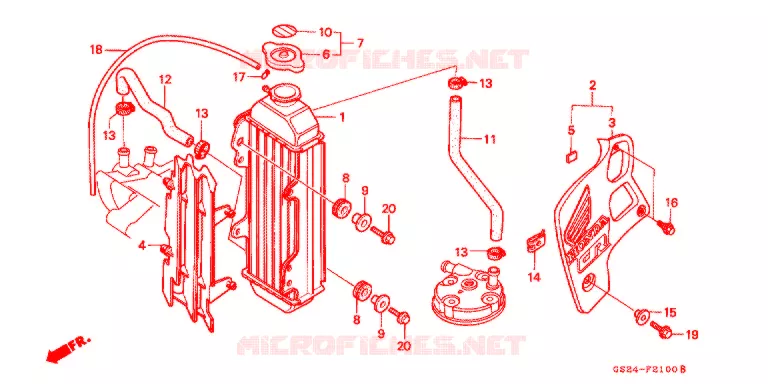 RADIATEUR Honda MOTO 80 CR 1995  CR80RS