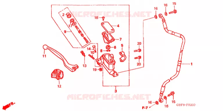 MAITRE CYLINDRE DE FREIN AVANT Honda MOTO 85 CR 2006  CR85R6