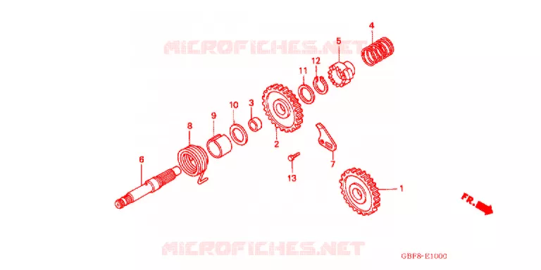 Engrenage De Kickstart (démarrage) Pour Honda CR 85 2 Temps - Pièce D'occasion - Réf 0038415