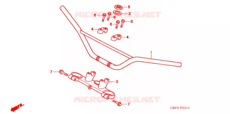 GUIDON Honda MOTO 85 CR 2003  CR85RB3