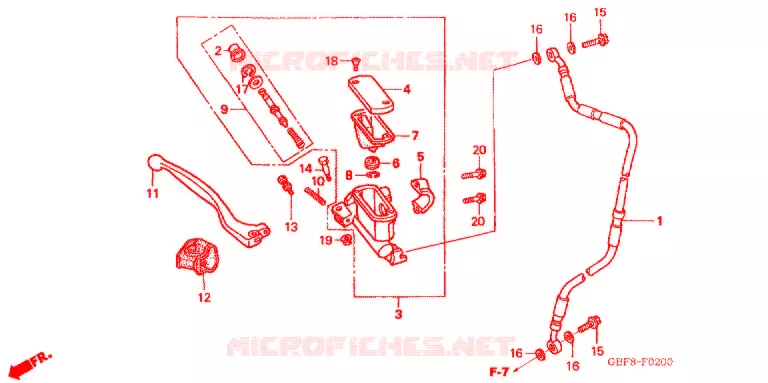 MAITRE CYLINDRE DE FREIN AVANT Honda MOTO 85 CR 2004  CR85RB4