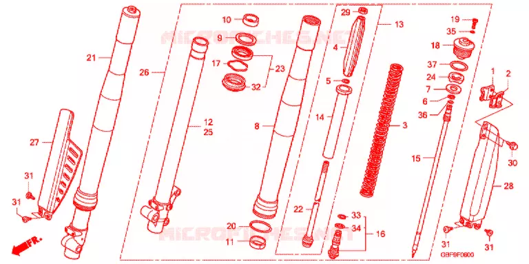 FOURCHE Honda MOTO 85 CR 2007  CR85RB7