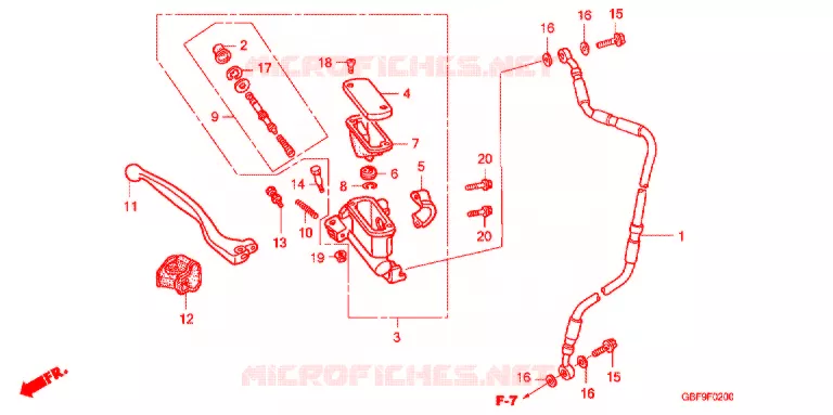 MAITRE CYLINDRE DE FREIN AVANT Honda MOTO 85 CR 2007  CR85RB7