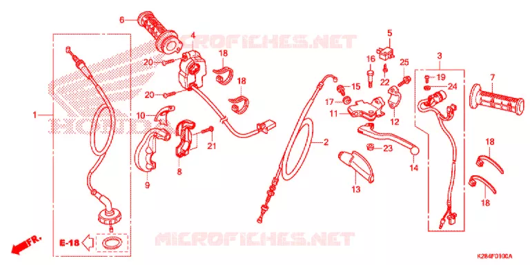 LEVIER DE GUIDON - CABLE - COMMODO Honda MOTO 125 CRF 2016  CRF125FBG