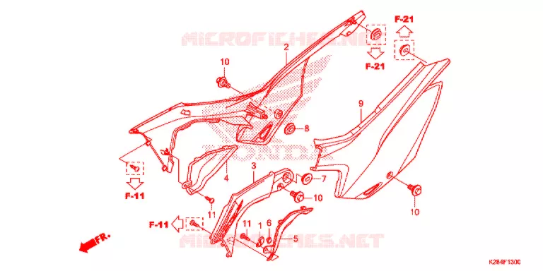 COUVERCLES LATERAUX Honda MOTO 125 CRF 2014  CRF125FE