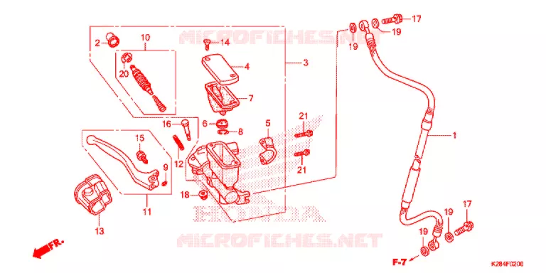 MAITRE CYLINDRE DE FREIN AVANT Honda MOTO 125 CRF 2016  CRF125FG