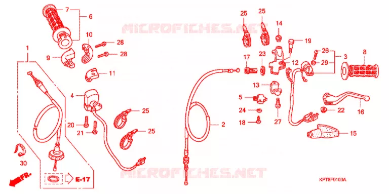 COMMODO - LEVIER - CABLE Honda MOTO 150 CRF 2009  CRF150F9