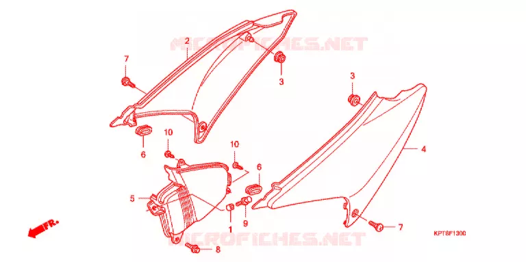 COUVERCLES LATERAUX Honda MOTO 150 CRF 2009  CRF150F9