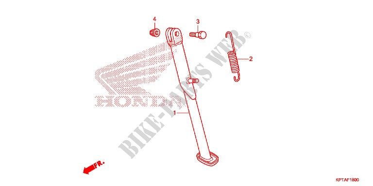 BEQUILLE LATERALE pour Honda CRF 150 F de 2012
