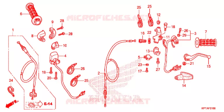 COMMODO - LEVIER - CABLE Honda MOTO 150 CRF 2012  CRF150FC
