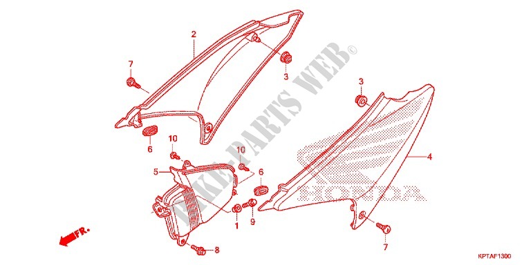 COUVERCLES LATERAUX pour Honda CRF 150 F de 2012