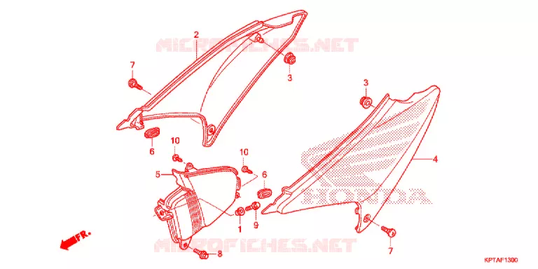 COUVERCLES LATERAUX Honda MOTO 150 CRF 2012  CRF150FC