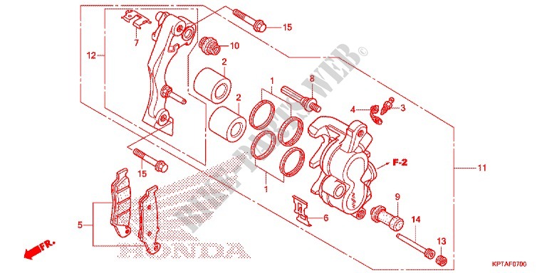 ETRIER DE FREIN AVANT pour Honda CRF 150 F de 2012