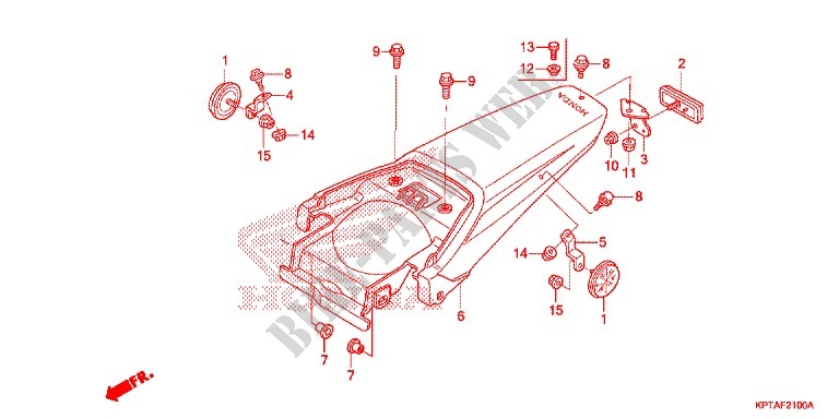 GARDE BOUE ARRIERE pour Honda CRF 150 F de 2012