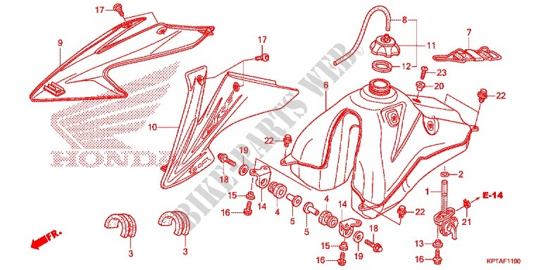 RESERVOIR A CARBURANT (CRF150F'12/'13/'14) pour Honda CRF 150 F de 2012