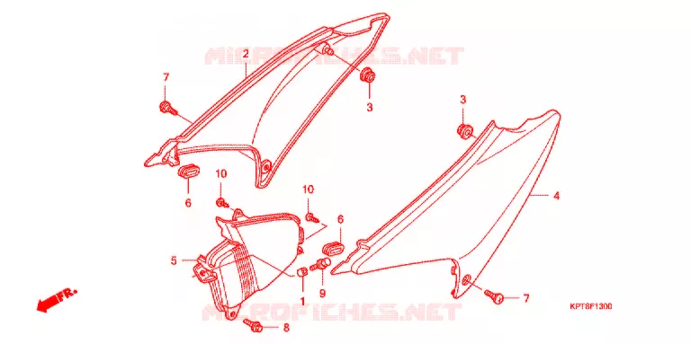 COUVERCLES LATERAUX Honda MOTO 150 CRF 2013  CRF150FC