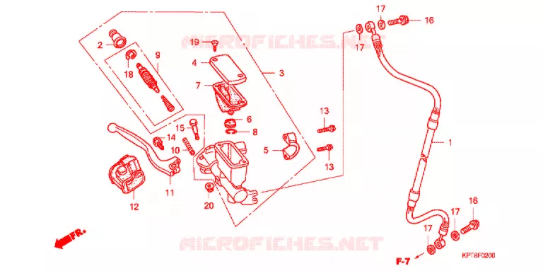 MAITRE CYLINDRE DE FREIN AVANT Honda MOTO 150 CRF 2012  CRF150FC