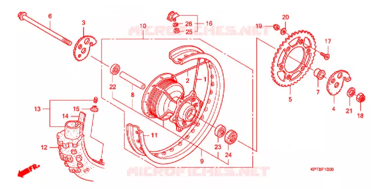 ROUE ARRIERE Honda MOTO 150 CRF 2013  CRF150FC