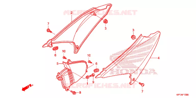 COUVERCLES LATERAUX Honda MOTO 150 CRF 2014  CRF150FE
