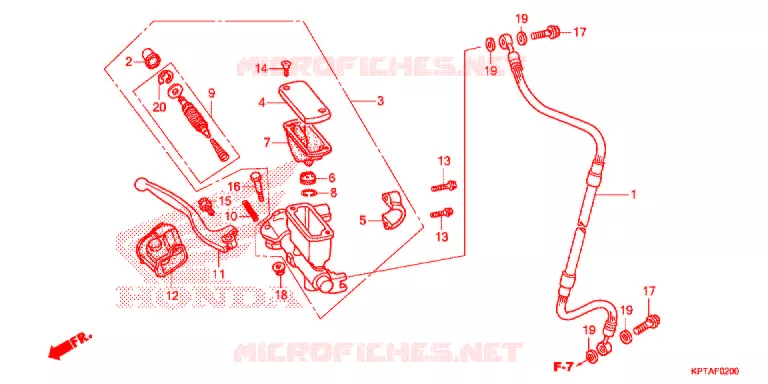 MAITRE CYLINDRE DE FREIN AVANT Honda MOTO 150 CRF 2003  CRF150F3