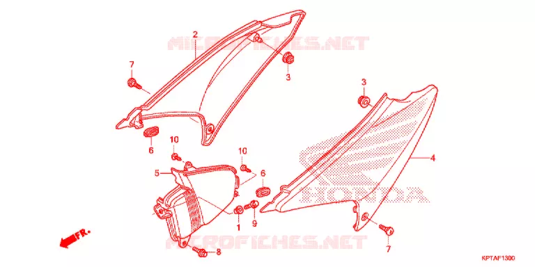 COUVERCLES LATERAUX Honda MOTO 150 CRF 2016  CRF150FG