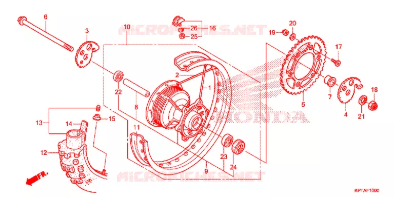 ROUE ARRIERE Honda MOTO 150 CRF 2016  CRF150FG