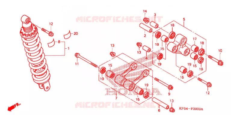 AMORTISSEUR ARRIERE Honda MOTO 230 CRF 2003  CRF230F3