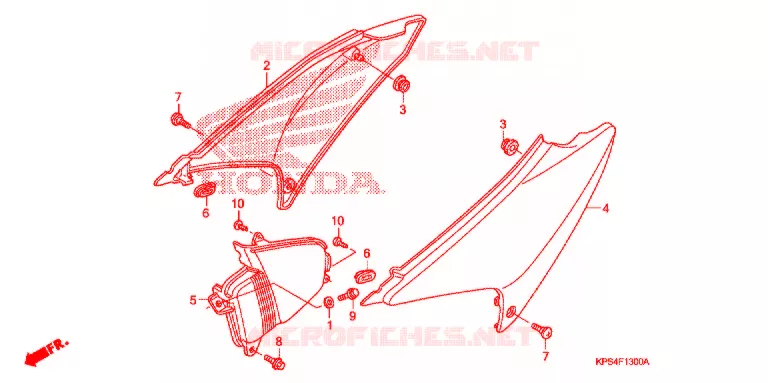 COUVERCLES LATERAUX Honda MOTO 230 CRF 2003  CRF230F3