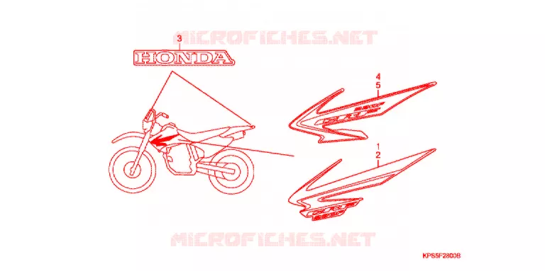 AUTOCOLLANTS (CRF230F7/8) Honda MOTO 230 CRF 2007  CRF230F7