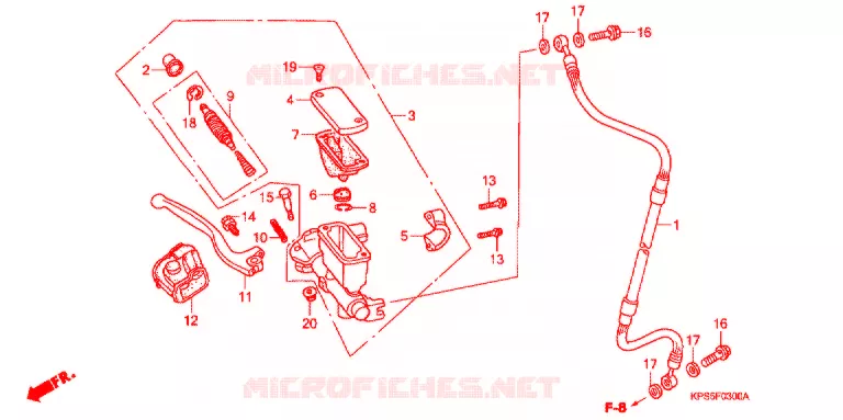 MAITRE CYLINDRE DE FREIN AVANT Honda MOTO 230 CRF 2009  CRF230F8