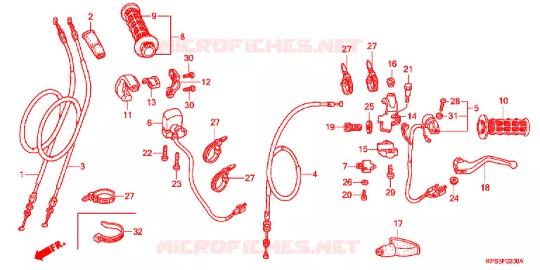 LEVIER DE GUIDON - CABLE - COMMODO Honda MOTO 230 CRF 2010  CRF230F9