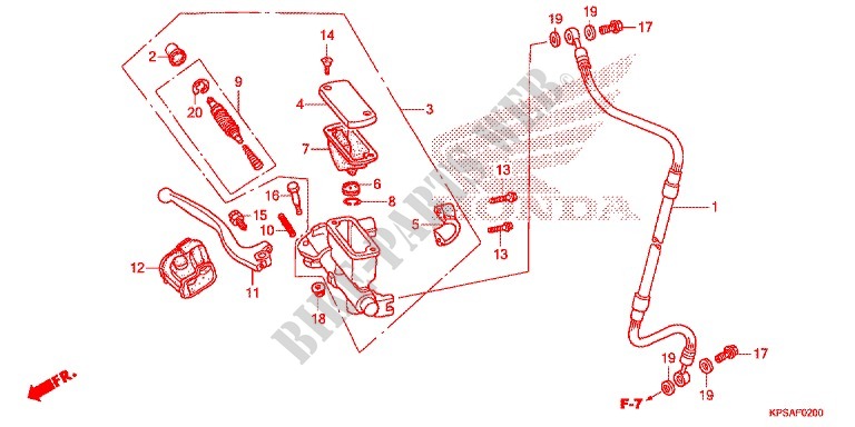 MAITRE CYLINDRE DE FREIN AVANT pour Honda CRF 230 F de 2012