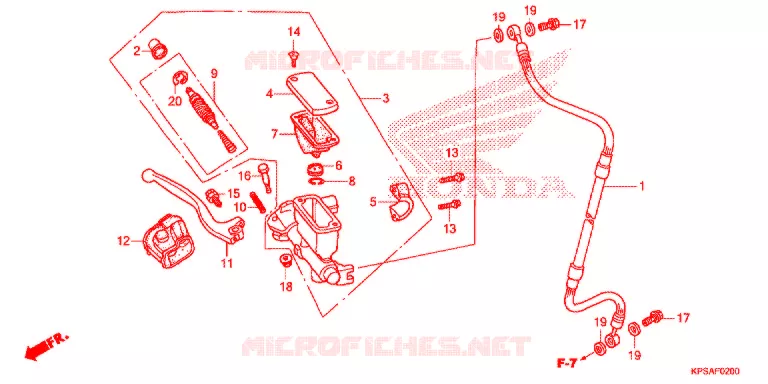 MAITRE CYLINDRE DE FREIN AVANT Honda MOTO 230 CRF 2012  CRF230FC
