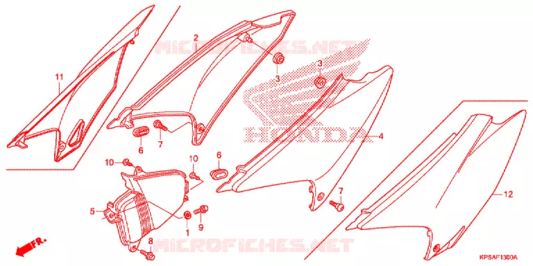 COUVERCLES LATERAUX Honda MOTO 230 CRF 2013  CRF230FD
