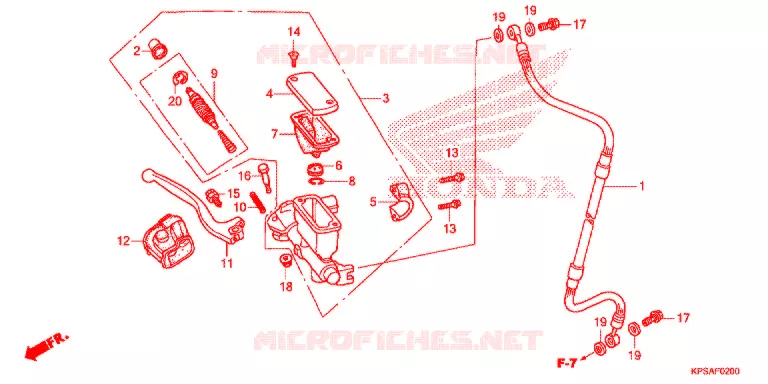 MAITRE CYLINDRE DE FREIN AVANT Honda MOTO 230 CRF 2013  CRF230FD