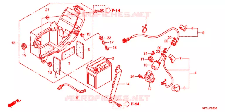 BATTERIE (CRF230FC/D/E) Honda MOTO 230 CRF 2013  CRF230FD