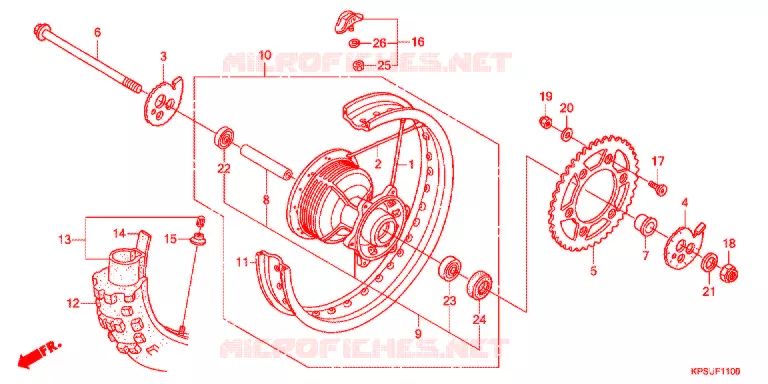 ROUE ARRIERE Honda MOTO 230 CRF 2013  CRF230FD