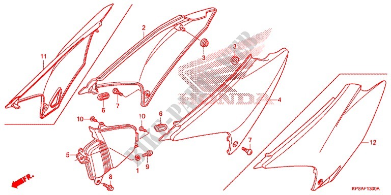 COUVERCLES LATERAUX pour Honda CRF 230 F de 2014