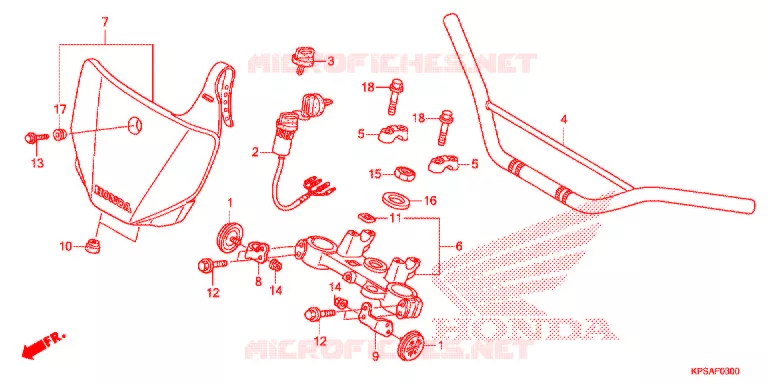 GUIDON - TE DE FOURCHE Honda MOTO 230 CRF 2014  CRF230FE